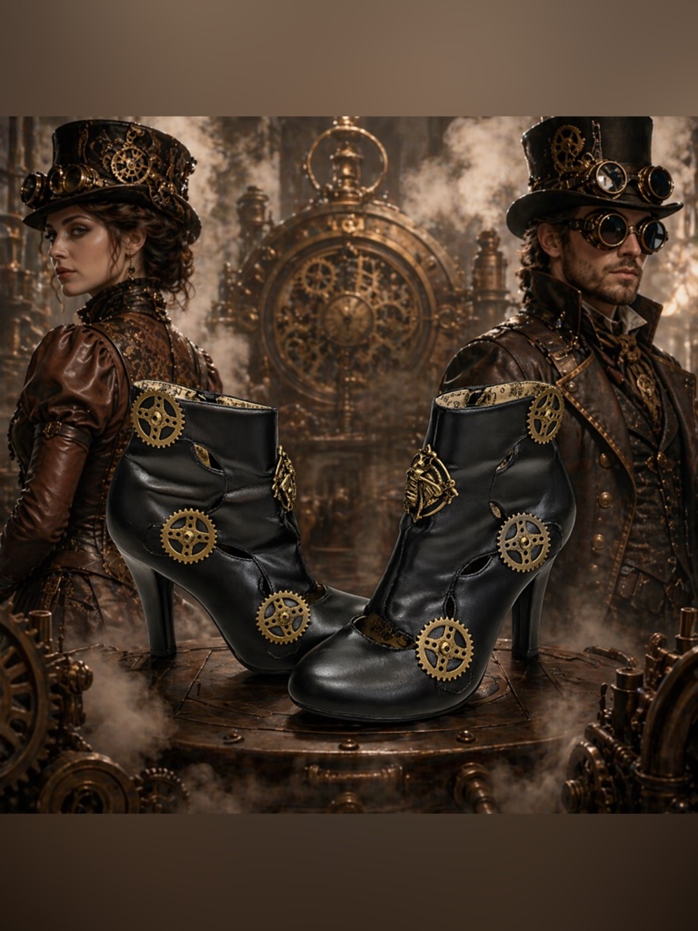 🔥 Demonia Tesla Steampunk Ankle Boots 🔥 Size 8 - Picture 2 of 7